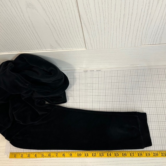 Y2K Juicy Couture USA Vintage Black Velvet Dress Gold Button Square Neck Size L - Picture 7 of 12